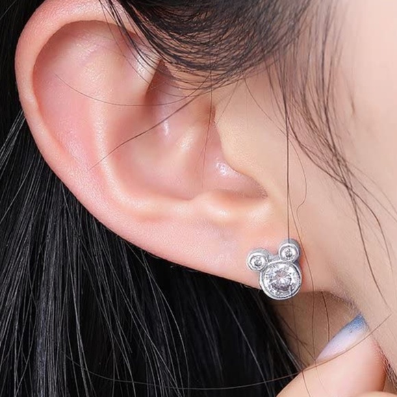 Sterling Silver Mickey Mouse Earrings - Picture 2 of 4